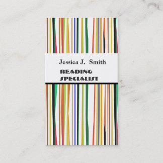 はっきりしたストライプのモダン型カラフル 名刺