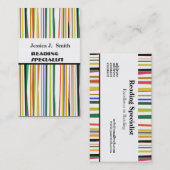 はっきりしたストライプのモダン型カラフル 名刺 (正面/裏面)