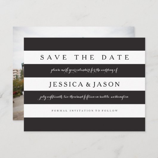 はっきりしたストライプの保存 セーブザデート (正面/裏面)