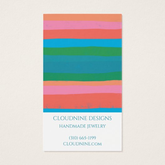 はっきりしたストライプアーチジュエリー表示カード (裏面)