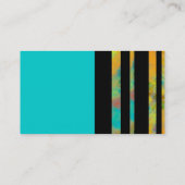 はっきりしたストライプターコイズの名刺テンプレート 名刺 (裏面)