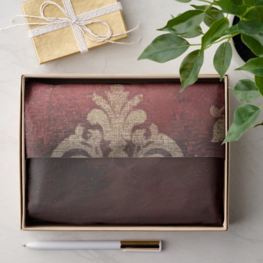 はっきりしたストライプバタフライオンマルーンダマスクウォール 薄葉紙 (ギフト)