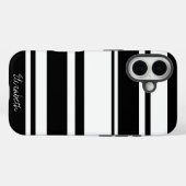 はっきりしたストライプパターンスクリプト名 – 白黒 Case-Mate iPhoneケース (裏面 (横))