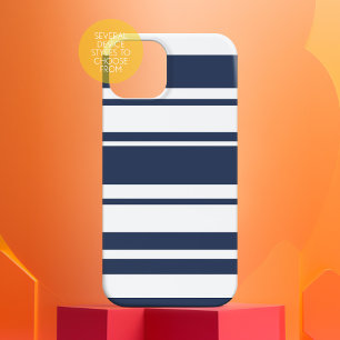 はっきりしたストライプパターン – 白と航海の海軍 Case-Mate iPhone 14 PLUSケース