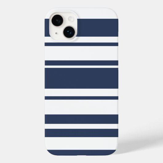 はっきりしたストライプパターン – 白と航海の海軍 Case-Mate iPhoneケース (裏面)