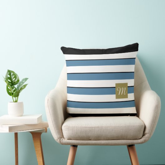 はっきりしたストライプモノグラム クッション (椅子)