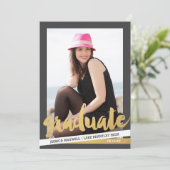 はっきりしたストライプ写真卒業パーティー招待状 招待状 (スタンド正面)