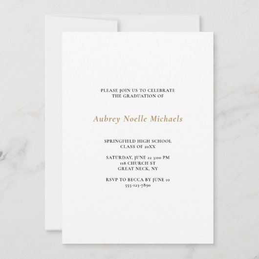 はっきりしたストライプ写真卒業パーティー招待状 招待状 (裏面)