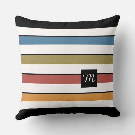 はっきりしたストライプ秋 クッション (裏面)