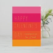 はっきりしたストライプ | Happy Galentine's Day 箔シーズンカード (立ち正面)
