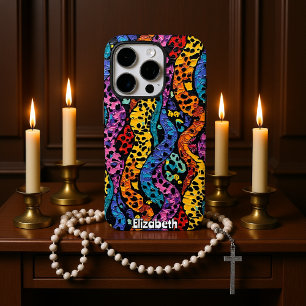 はっきりしたストライプ:Leopard Print Abstraction iPhone 16 Proケース