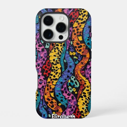 はっきりしたストライプ:Leopard Print Abstraction iPhoneケース (裏面)