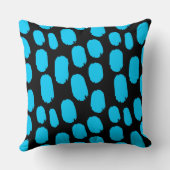 はっきりしたス絵を描ポット – スカイブルー付きブラック クッション (裏面)