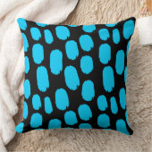 はっきりしたス絵を描ポット – スカイブルー付きブラック クッション (ブランケット)