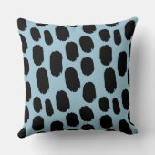 はっきりしたス色彩の鮮やかポット – ライトブルー9dc6d8の黒 クッション (裏面)