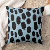 はっきりしたス色彩の鮮やかポット – ライトブルー9dc6d8の黒 クッション (ブランケット)