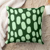 はっきりしたス色彩の鮮やかポット – 濃い緑の上の幽霊緑 クッション (ブランケット)