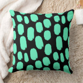 はっきりしたス色彩の鮮やかポット – 黒のターコイズ クッション (ブランケット)