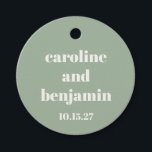 はっきりしたセージグリーンモダンシック結婚ズカスタム フェイバータグ<br><div class="desc">はっきりしたセージグリーンシモダンック結婚スのカスタムメッセージカード</div>