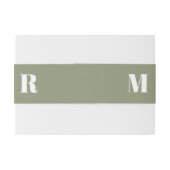 はっきりしたセージグリーンモダンミニマシンプルリスト結婚ズ 招待状ベリーバンド (裏面例)