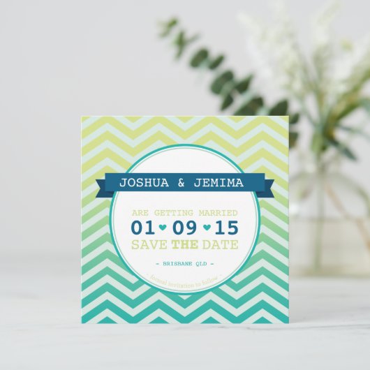 はっきりしたセーブ・ザ・デート案内グラデーション山 セーブザデート (スタンド正面)