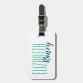 はっきりしたタイプアクアブルー ラゲッジタグ (正面縦)