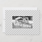 はっきりしたタイポグラフィありがとう結婚の写真 サンキューカード (裏面)