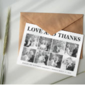 はっきりしたタイポグラフィありがとう8枚の写真コラージュ サンキューカード
