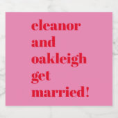 はっきりしたタイポグラフィおもしろいピンクレッドシッモダンク結婚ズ ビールラベル (シングルラベル)