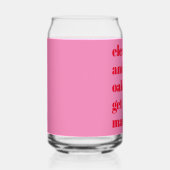 はっきりしたタイポグラフィおもしろいピンクレッドモダン結婚式の引き出物 ガラス缶 (右)