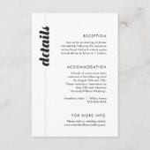 はっきりしたタイポグラフィの結婚詳細エンクロージャカード エンクロージャーカード (正面)