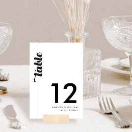 はっきりしたタイポグラフィの表結婚番カード テーブルナンバー