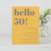 はっきりしたタイポグラフィイエローグレイモダンバースデーパーティー 招待状 (スタンド正面)