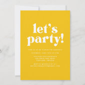 はっきりしたタイポグラフィイエローフォト卒業党 招待状 (裏面)