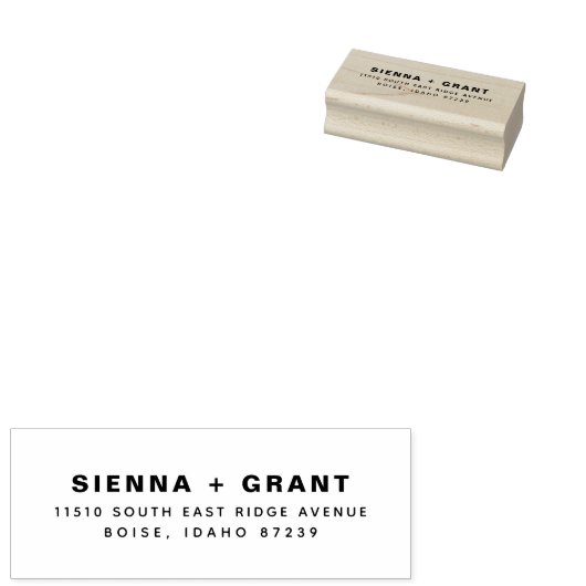 はっきりしたタイポグラフィウッド差出人住所ゴムスタンプ ラバースタンプ (押印)