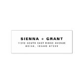 はっきりしたタイポグラフィウッド差出人住所ゴムスタンプ ラバースタンプ (インプリント)