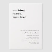 はっきりしたタイポグラフィカジュアルフォトオーバーレイ結婚ズ ベラム紙招待状 (正面)