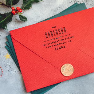 はっきりしたタイポグラフィカスタムファミリ名差出人住所 ラバースタンプ