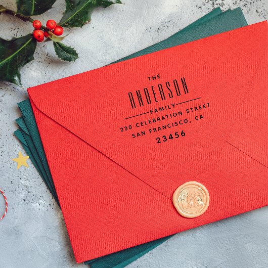 はっきりしたタイポグラフィカスタムファミリ名差出人住所 ラバースタンプ