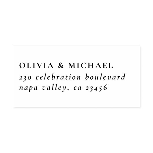 はっきりしたタイポグラフィカスタム文字差出人住所ウェディン セルフインキングスタンプ (デザイン)