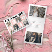 はっきりしたタイポグラフィクラス2025フォトコラージュ赤面 三つ折り案内状