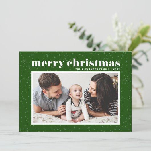 はっきりしたタイポグラフィグリーンシーズンの挨拶の写真 シーズンカード (スタンド正面)