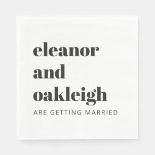 はっきりしたタイポグラフィシンプルおもしろいホワイトモダン結婚ズ スタンダードランチョンナプキン