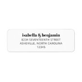 はっきりしたタイポグラフィシンプルホワモダンイ結婚ト ラベル (正面)