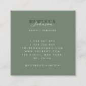 はっきりしたタイポグラフィスカスタムクリプトロゴミニマル モダン スクエア名刺 (裏面)