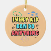 はっきりしたタイポグラフィデザイン子供へ セラミックオーナメント (正面)