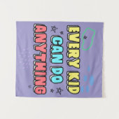 はっきりしたタイポグラフィデザイン子供へ タペストリー (正面(横))