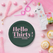 はっきりしたタイポグラフィピモダンンク30歳の誕生日パーティー ペーパープレート (パーティー)