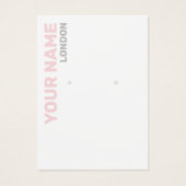 はっきりしたタイポグラフィピンクとグレーのイヤリング表示カード (正面)