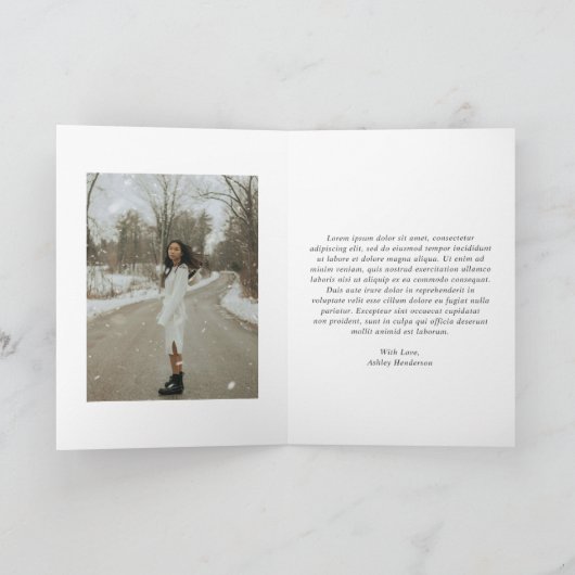 はっきりしたタイポグラフィフォトモダンクリスマス シーズンカード (内部)